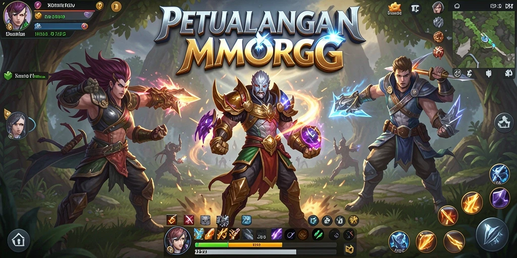 Tampilan gameplay menarik dari dunia MMORPG yang luas.