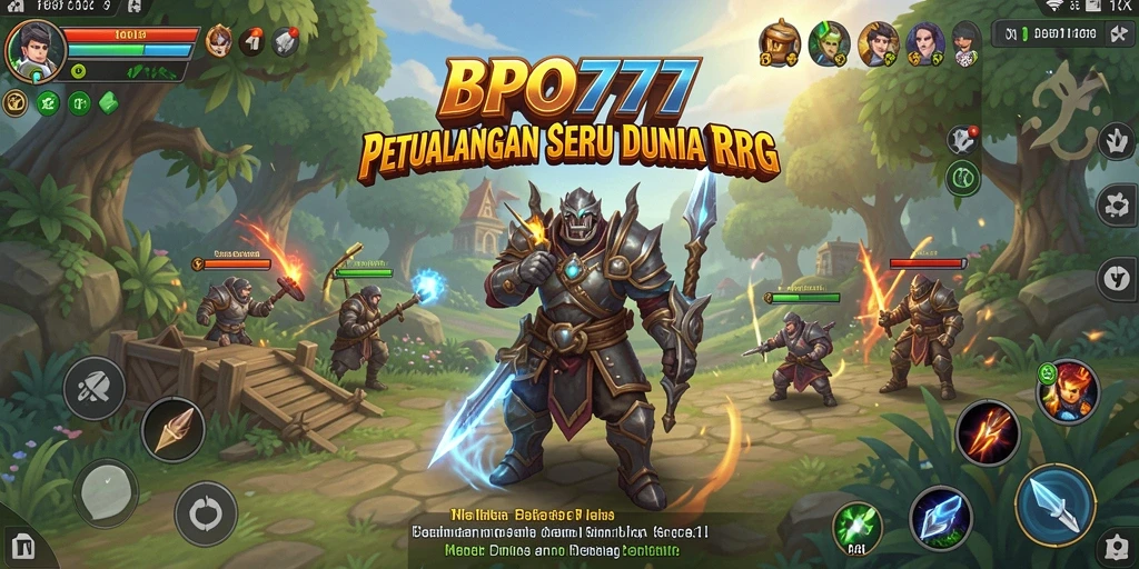 Screenshot utama BPO777 menampilkan petualangan epik dalam dunia RPG.