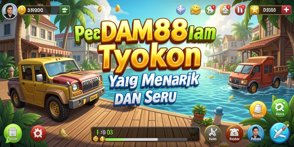 Tangkapan layar permainan DAM88 menampilkan pengelolaan bisnis yang dinamis.