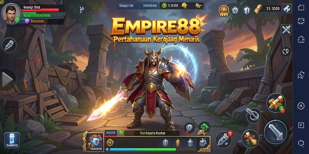 Tampilan gameplay menegangkan dalam EMPIRE88 dengan strategi Tower Defense.