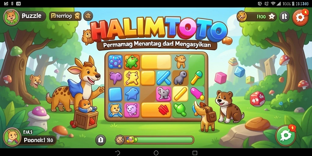 Screenshot dari gameplay HALIMTOTO yang menampilkan tantangan Puzzle.