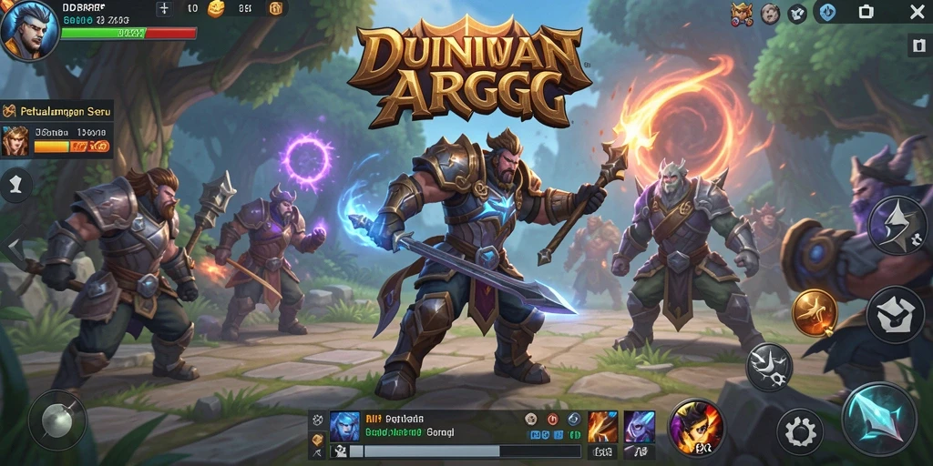 Tampilan gameplay IDRRP dengan karakter terlibat dalam pertempuran epik.