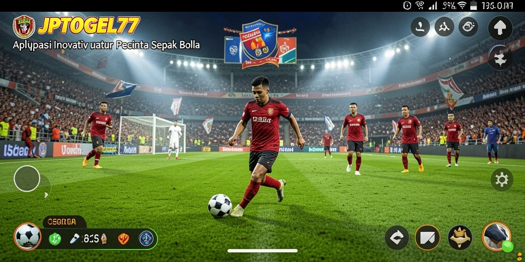 Tampilan seru gameplay JPTOGEL77 dalam aksi sepak bola.
