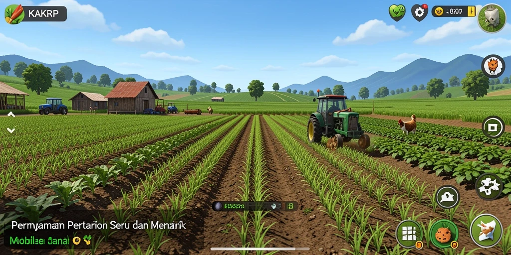 Gameplay KAKRP yang menyenangkan dengan pengalaman bertani yang menarik.