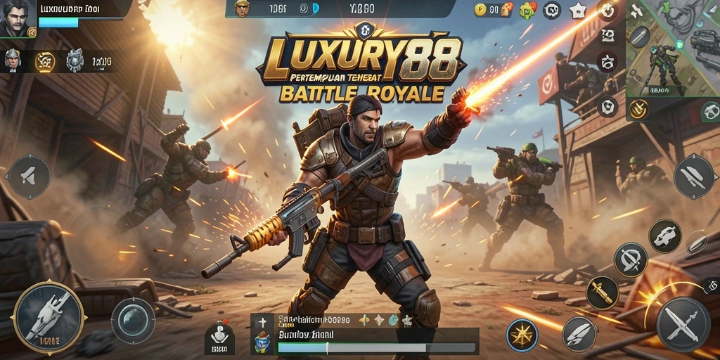 Gameplay seru dalam LUXURY88 dengan aksi Battle Royale yang mendebarkan.