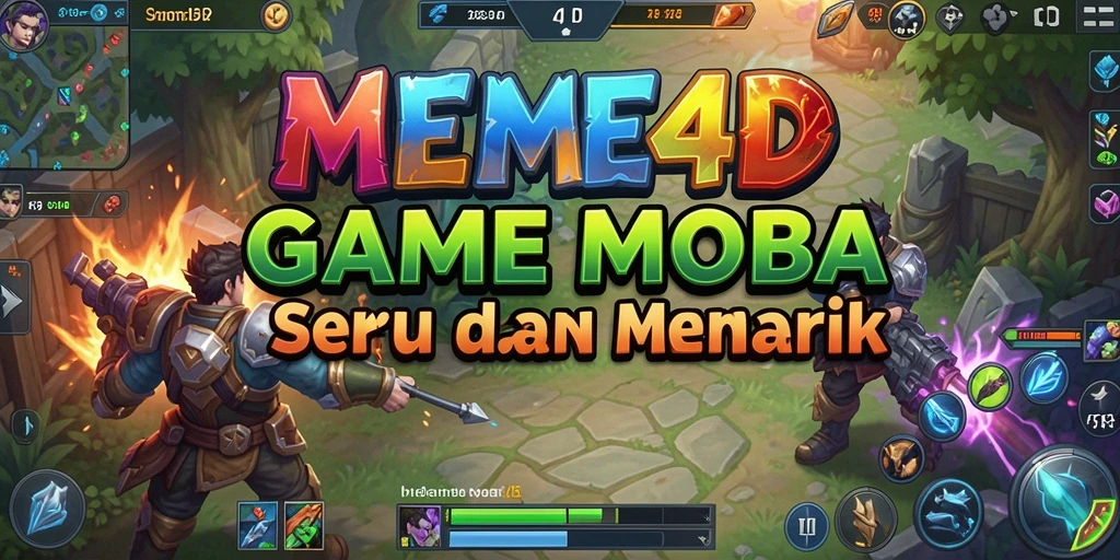Tampilan seru gameplay MOBA dalam MEME4D dengan aksi menarik.