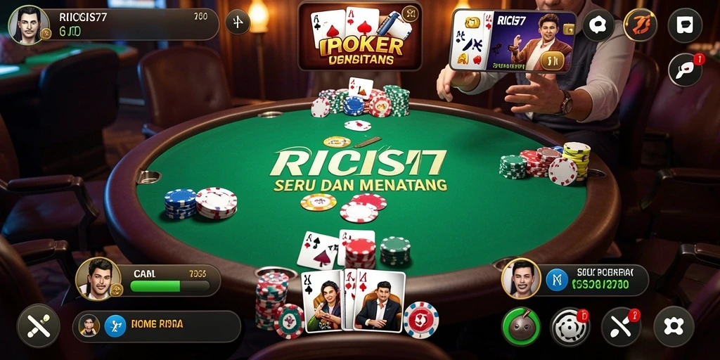 Tampilan gameplay seru Poker di RICIS77.