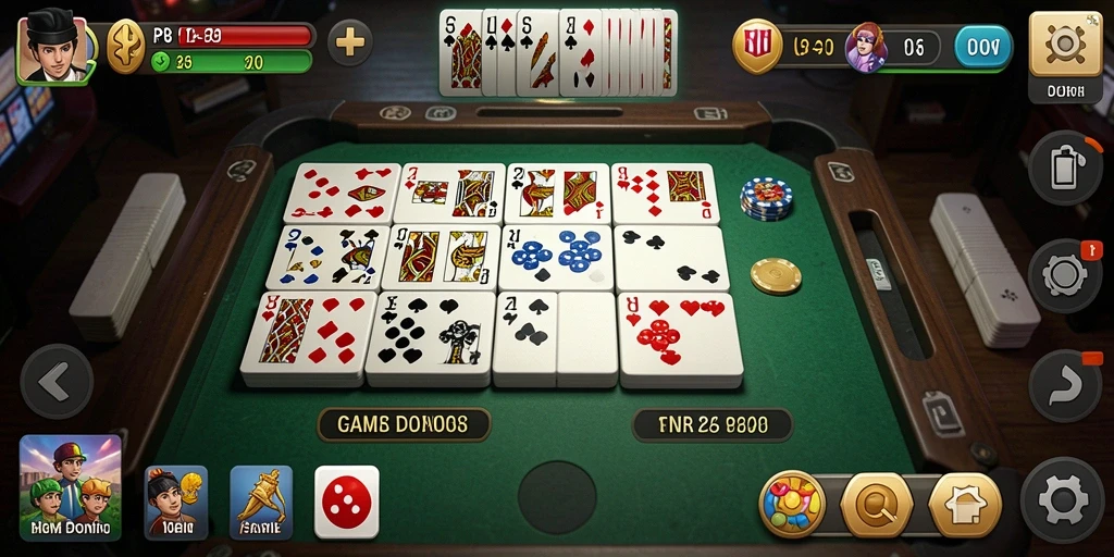 Screenshot gameplay <strong>RP8</strong> menampilkan aksi seru permainan Domino.